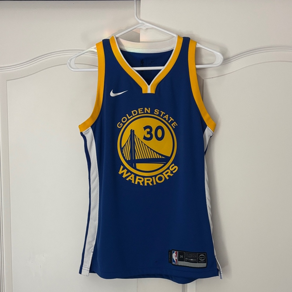 Nike Blue and Yellow Golden State Warriors Jersey